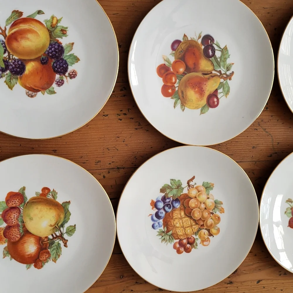 Antique Fruit Plates & Jam Jar